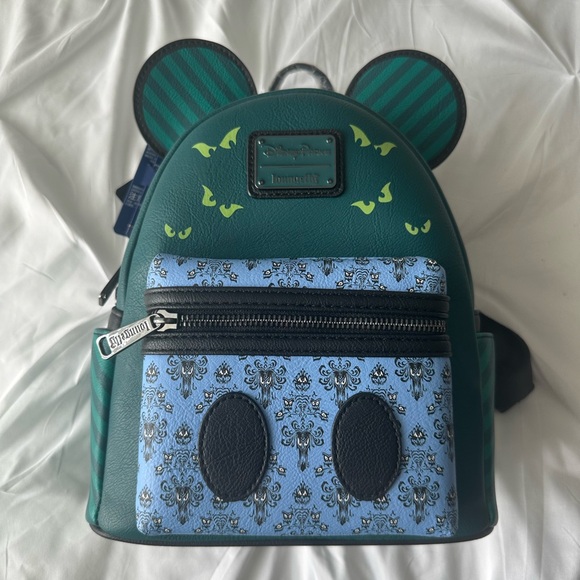 Loungefly Haunted Mansion Mickey Mouse: The Main Attraction Backpack, NWT - Picture 3 of 7